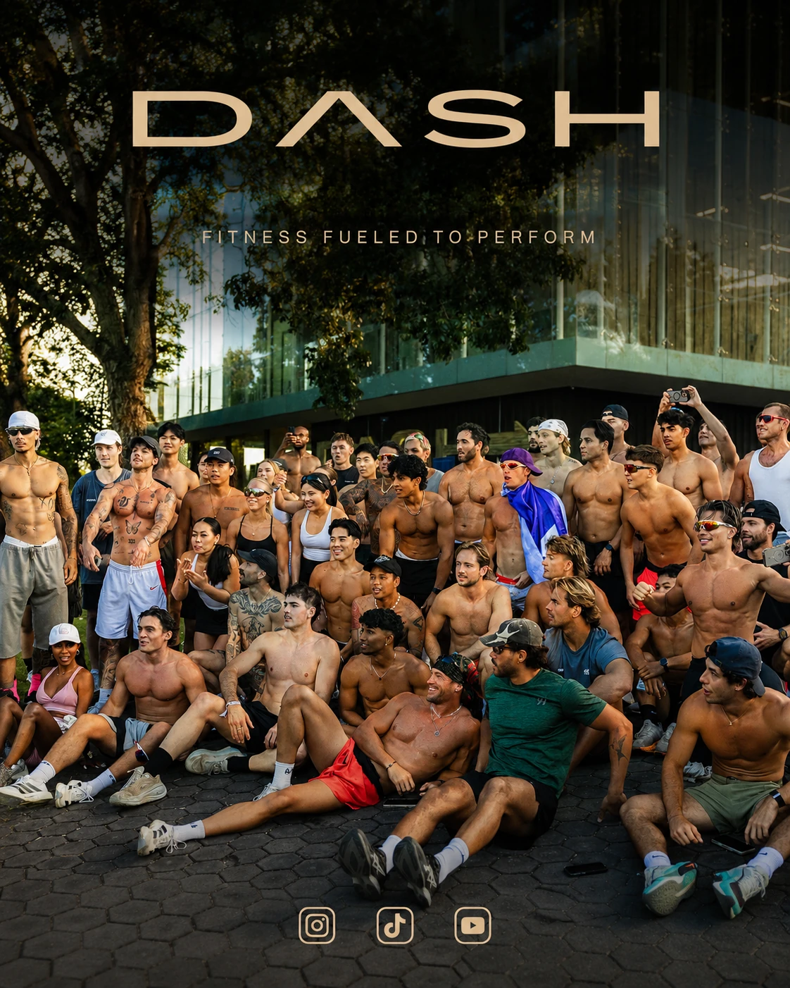 DASH fitness community gathered for a group event in Bali